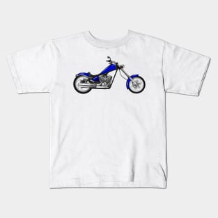 Chopper motorcycle cartoon illustration Kids T-Shirt